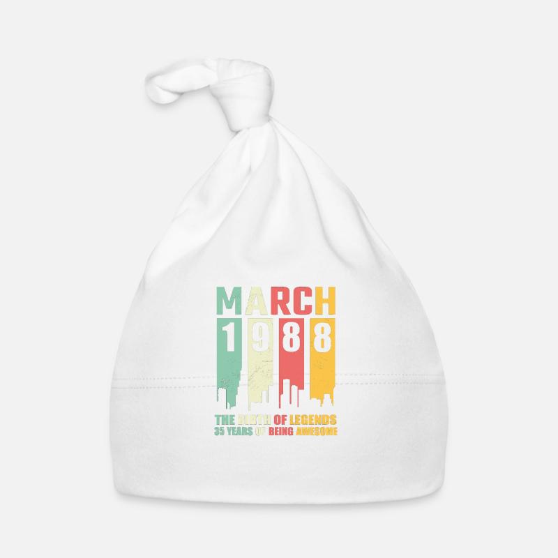 35e anniversaire Mars Né en 1988 Idée cadeau Bonnet bio Bébé