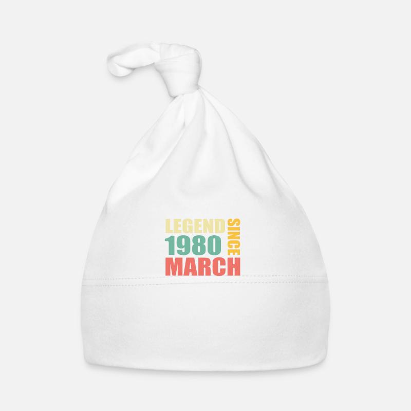 43e anniversaire Mars Né en 1980 Idée cadeau Bonnet bio Bébé