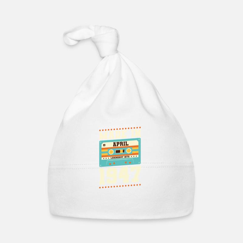 76e anniversaire Avril Né en 1947 Idée cadeau Bonnet bio Bébé
