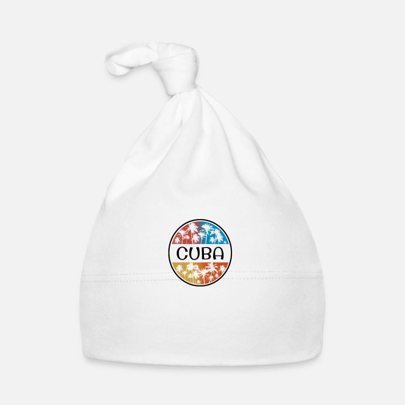 Cuba Palm Tree Souvenir de vacances élégant Bonnet bio Bébé