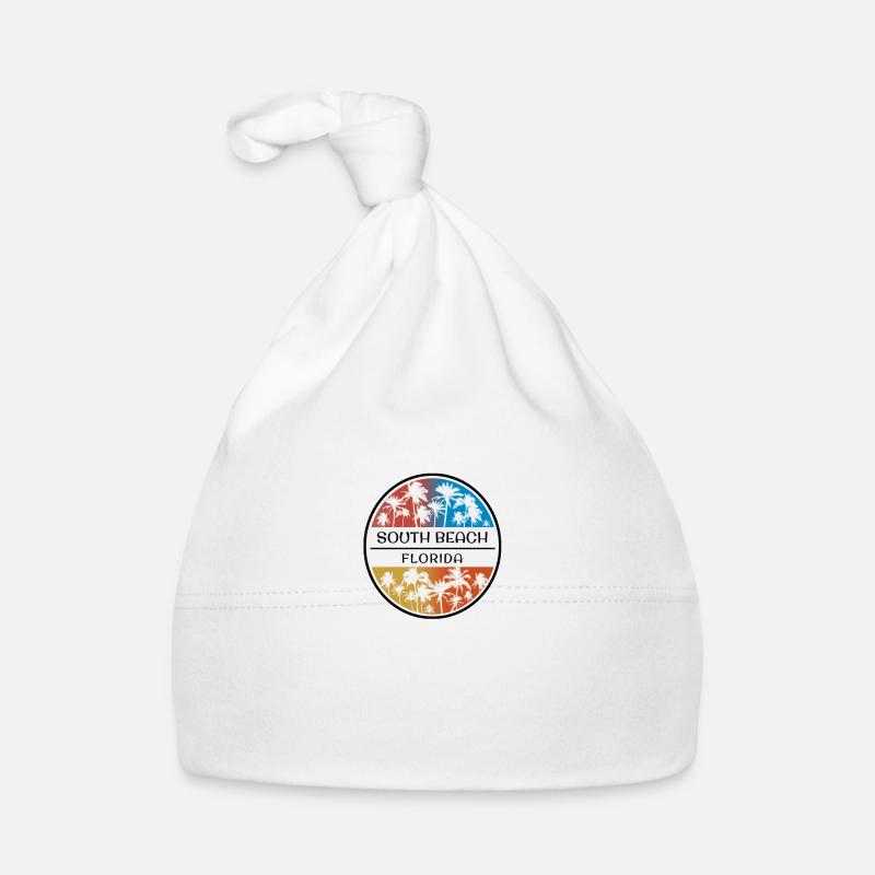 South Beach Florida Palm Tree Stylish Vacation Organic Baby Cap
