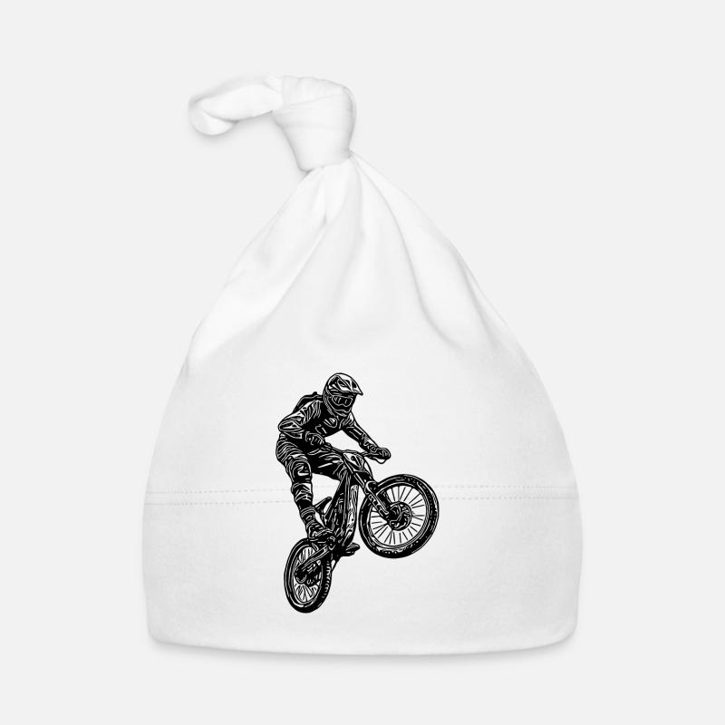 Cool cyclist jumping mountain biker Organic Baby Cap