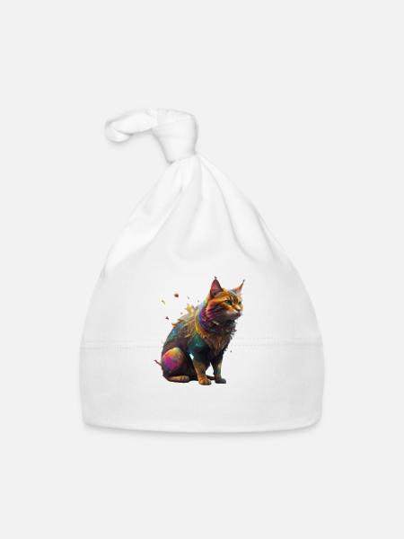 Cat love - Organic Baby Cap - white - Front