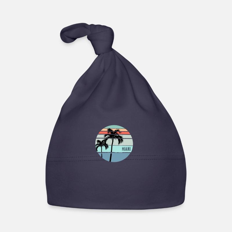 Cool Miami Floride Palm Tree Souvenir de vacances Bonnet bio Bébé