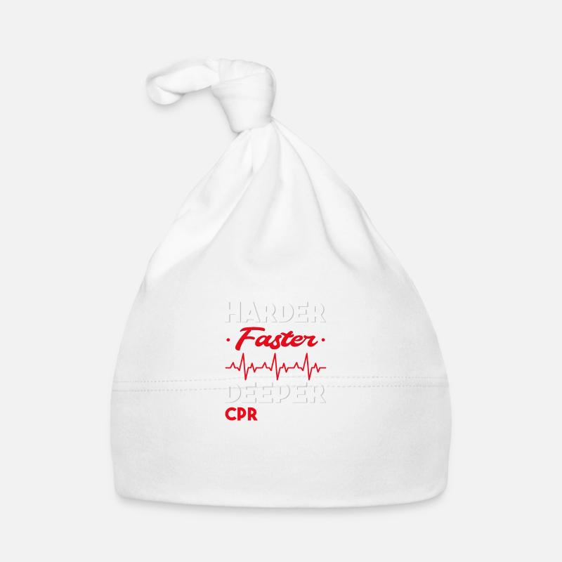 Harder Faster Deeper CPR Save Lives Baby Bio-Mütze