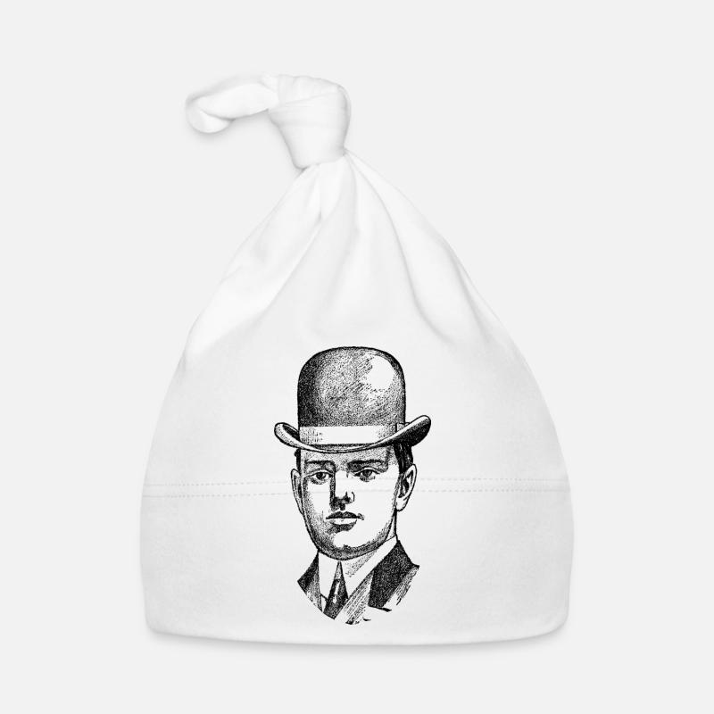 Gentleman mit Melone in schwarz Baby Bio-Mütze