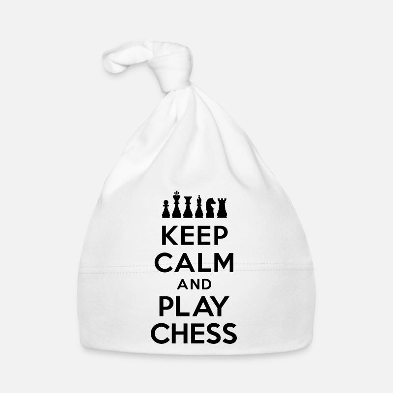 Keep calm and play Chess - Bonnet bio Bébé - blanc