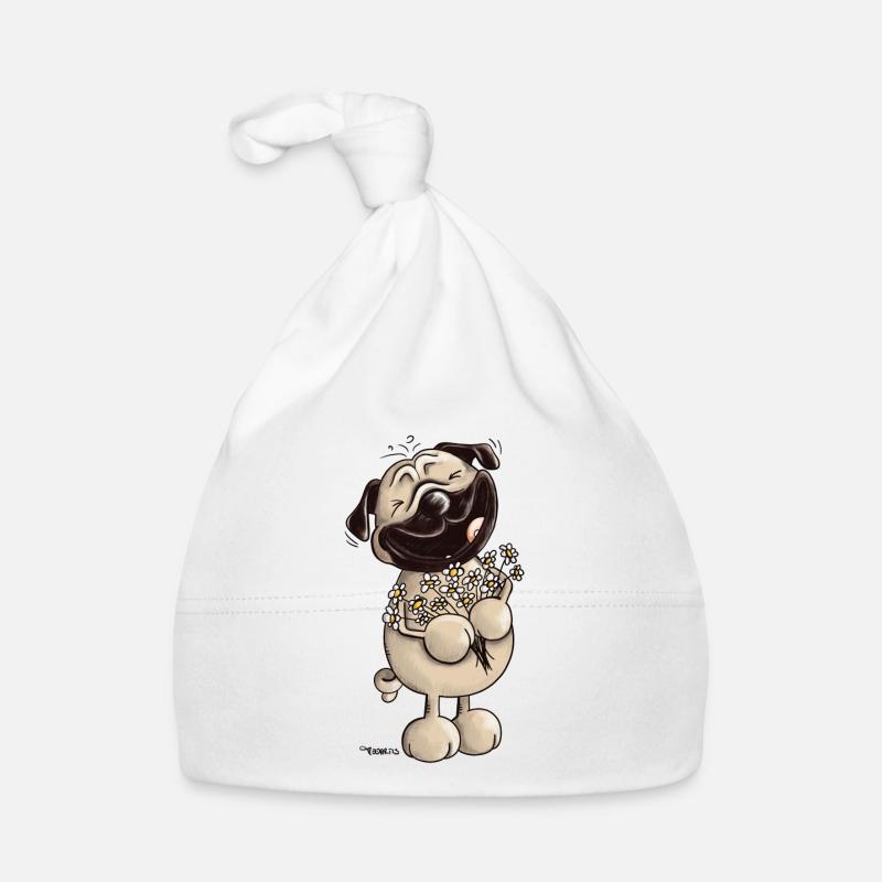 Süßer Mops - Möpse - Mopsfideler Mops - Geschenk Baby Bio-Mütze