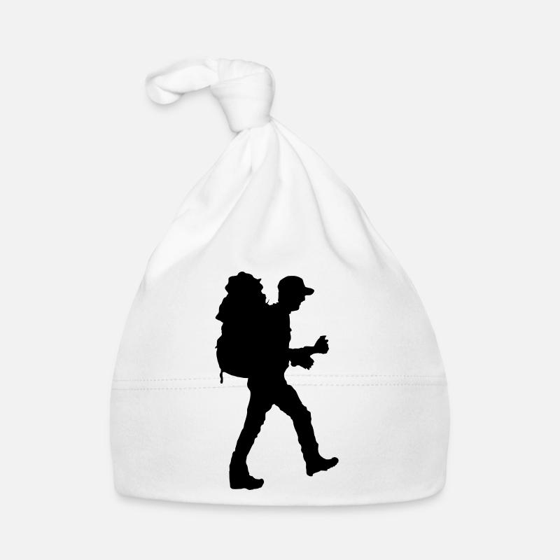 Backpacker Silhouette Baby Bio-Mütze