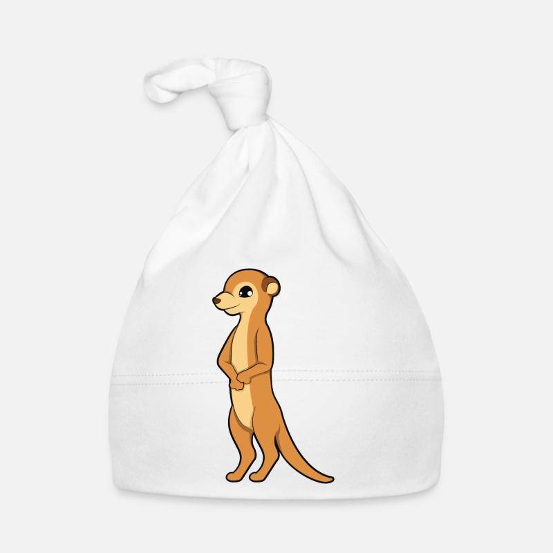 Erdmännchen - Baby Bio-Mütze - Weiß