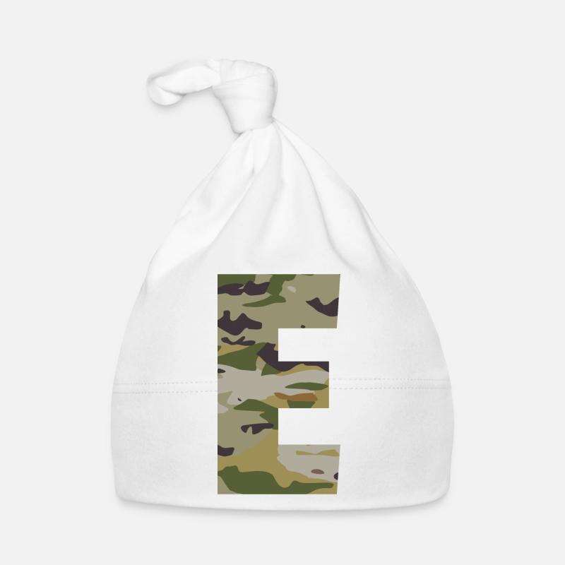 Camouflage letter E Organic Baby Cap