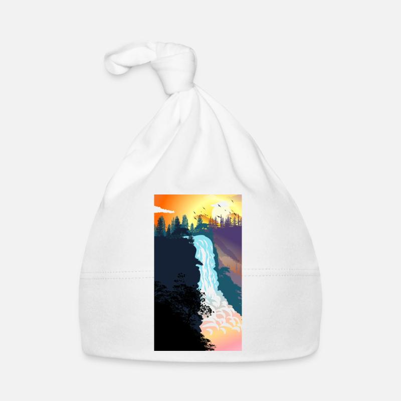 Waterfall Sunset Organic Baby Cap