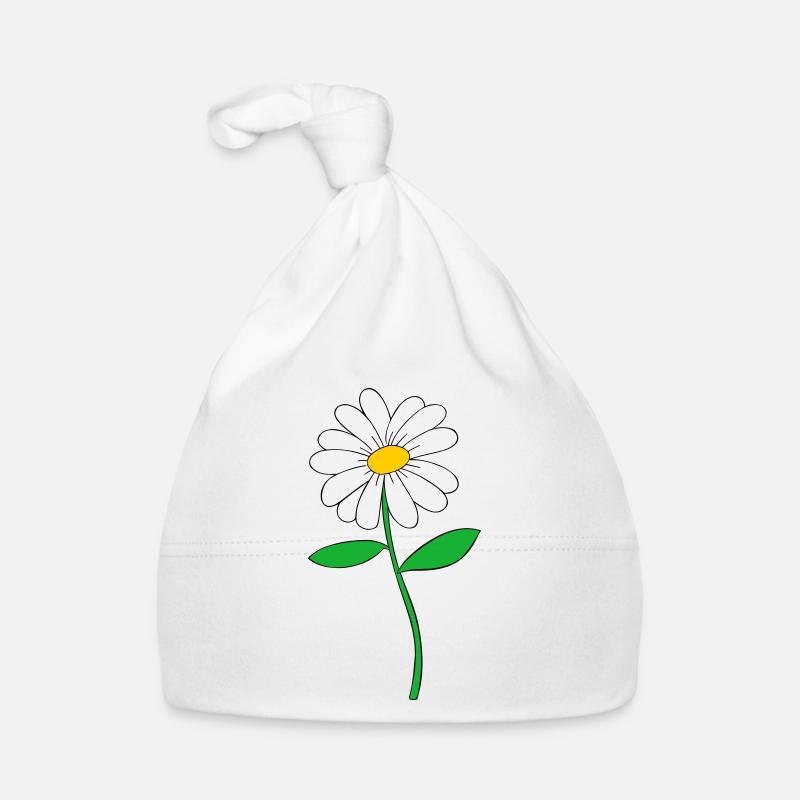 Gänseblümchenblüte - Baby Bio-Mütze - Weiß