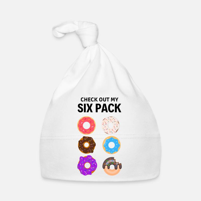 check out my six pack. Six pack donut Organic Baby Cap