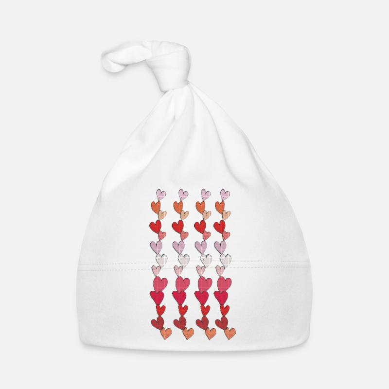 herzenkette gewebe Baby Bio-Mütze