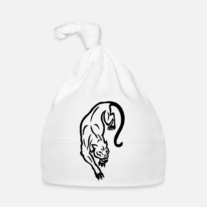 Silhouette de panthère noire Bonnet bio Bébé