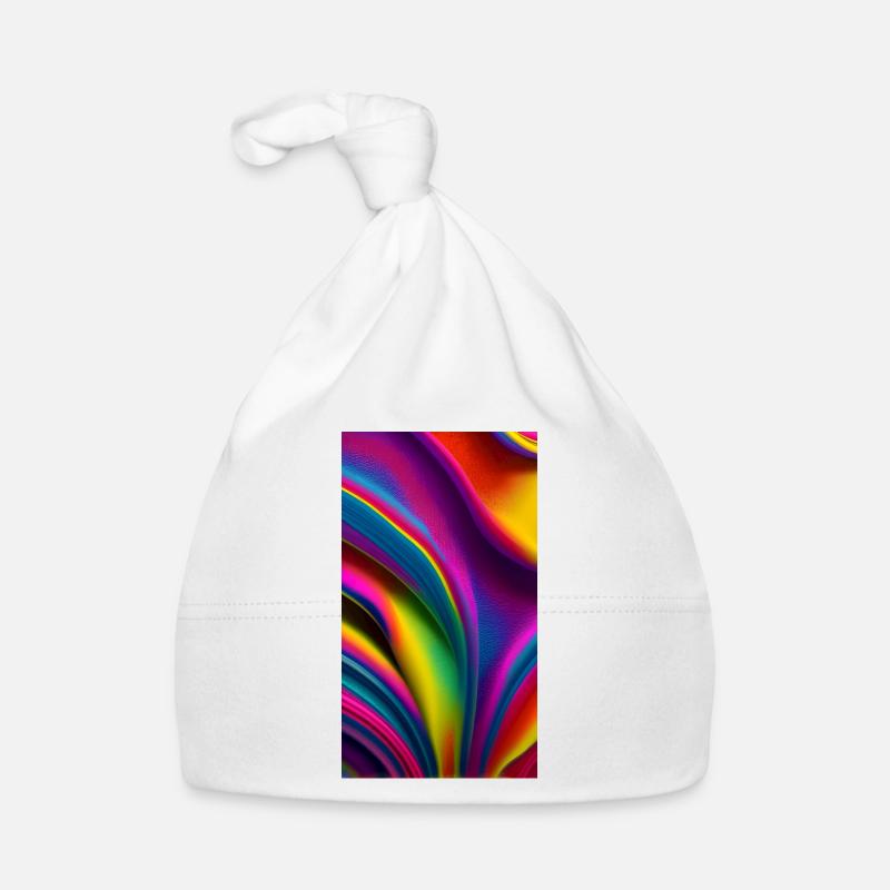 Explosion de couleurs de l’abstraction - Bonnet bio Bébé - blanc