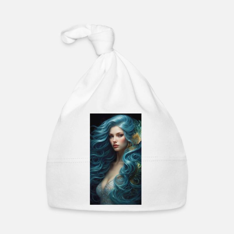 sublime aux cheveux bleu - Bonnet bio Bébé - blanc