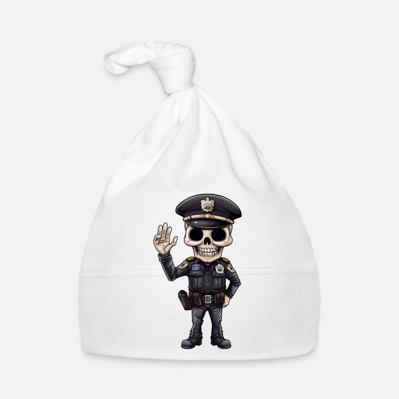 Skeleton Policeman Organic Baby Cap