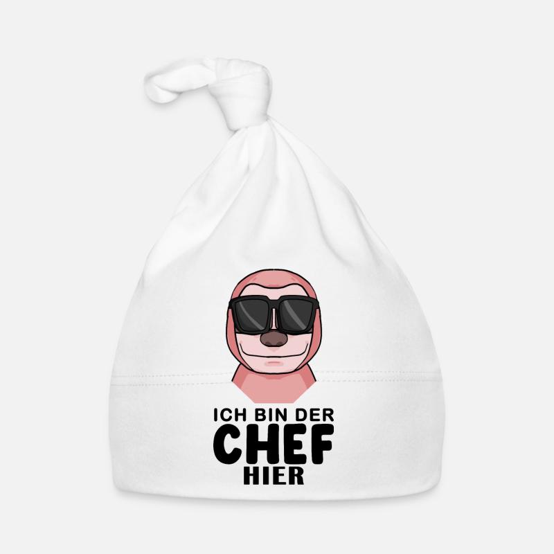 Chef Spruch mit Faultier Motiv Baby Bio-Mütze