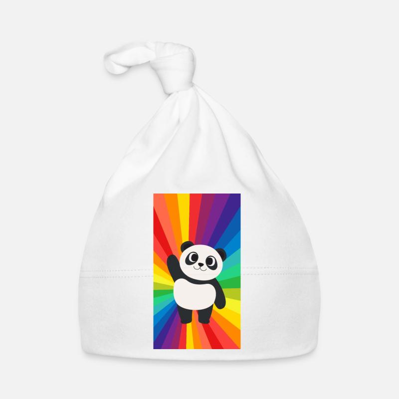 Süsser Panda auf Regenbogen Farben queer Geschenk Baby Bio-Mütze