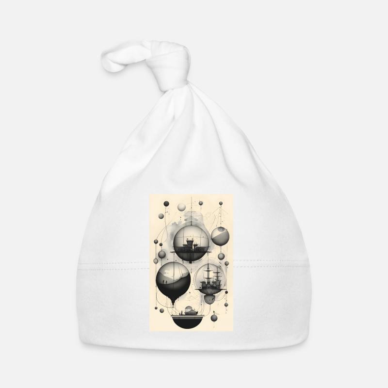 Géométrie de la vie et perception - Bonnet bio Bébé - blanc
