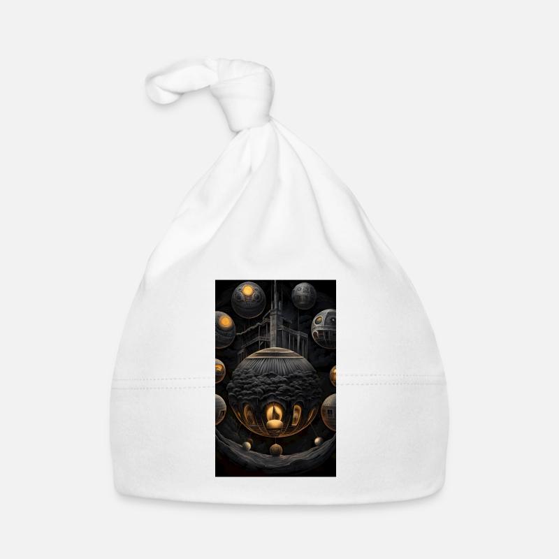 Dark spherical world fantasy Organic Baby Cap