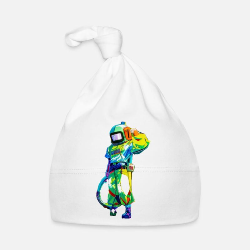 Bunter Astronaut Baby Bio-Mütze