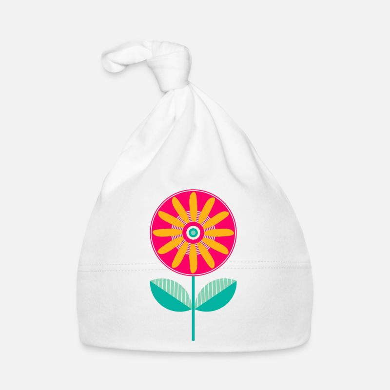 Fleur colorée mignonne Bonnet bio Bébé