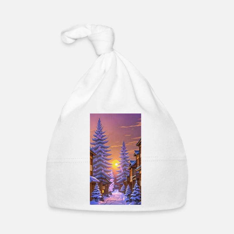 Coucher de soleil d’hiver dans un Bonnet bio Bébé