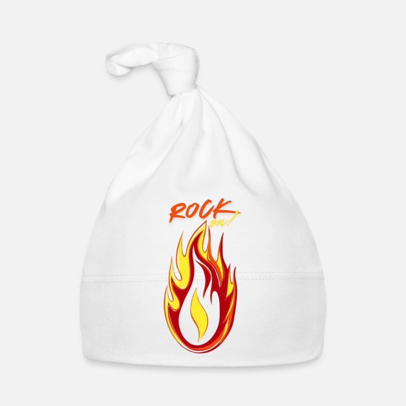 Rock on Fire & Flame Organic Baby Cap