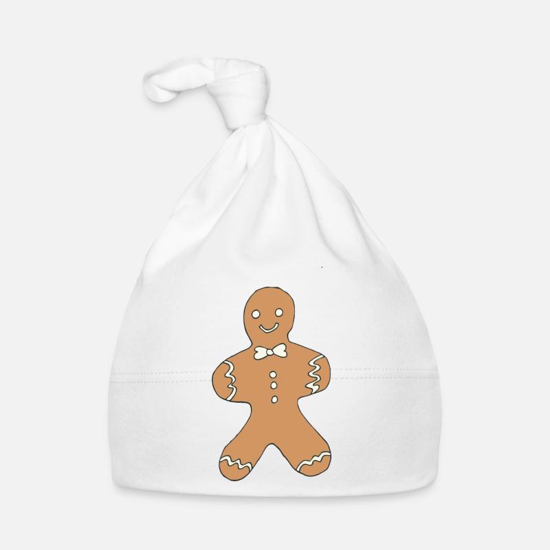 Gingerbread Man Christmas Design Organic Baby Cap