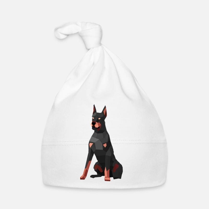 Moderner Dobermann – Low-Poly-Kunst Baby Bio-Mütze