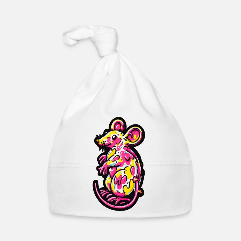 Mouse Rat Colorful Art Organic Baby Cap