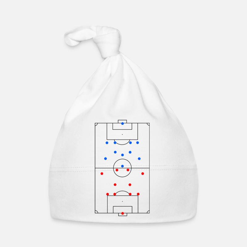 Tactiques de terrain de football de conception unisexe - Bonnet bio Bébé - blanc