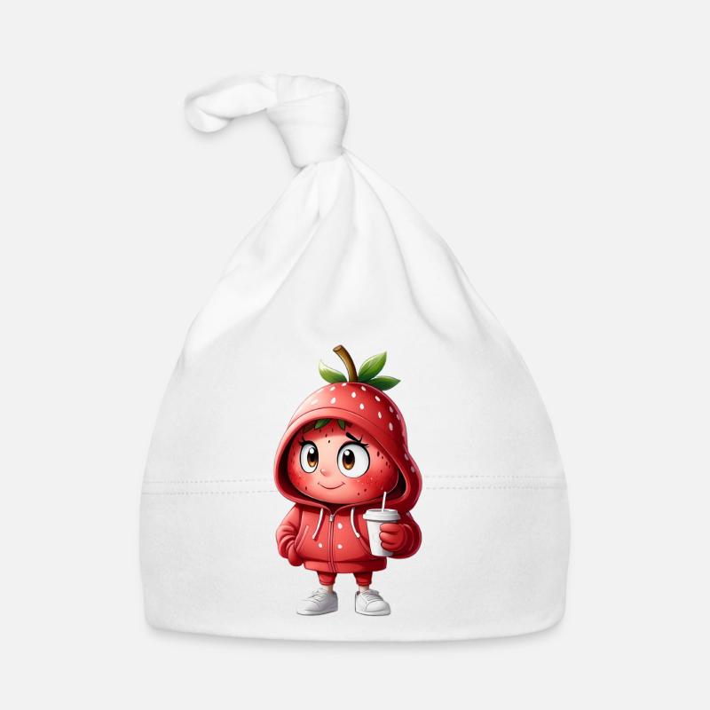 Erdbeer Hoodieheld Baby Bio-Mütze