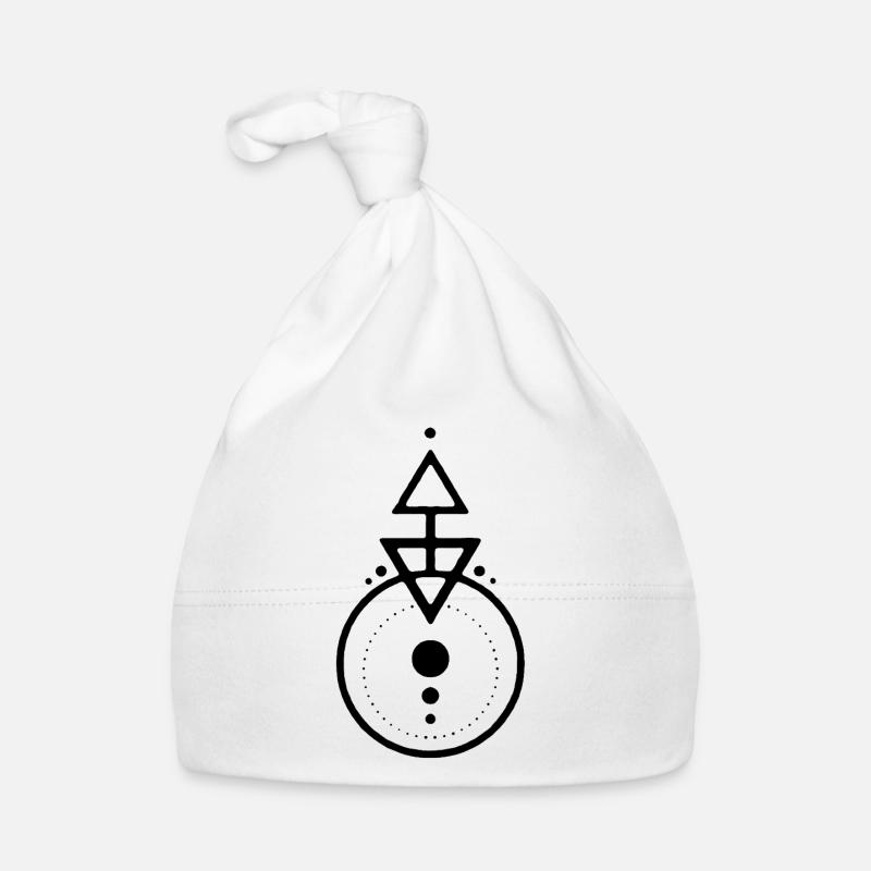 Black geometric design Organic Baby Cap