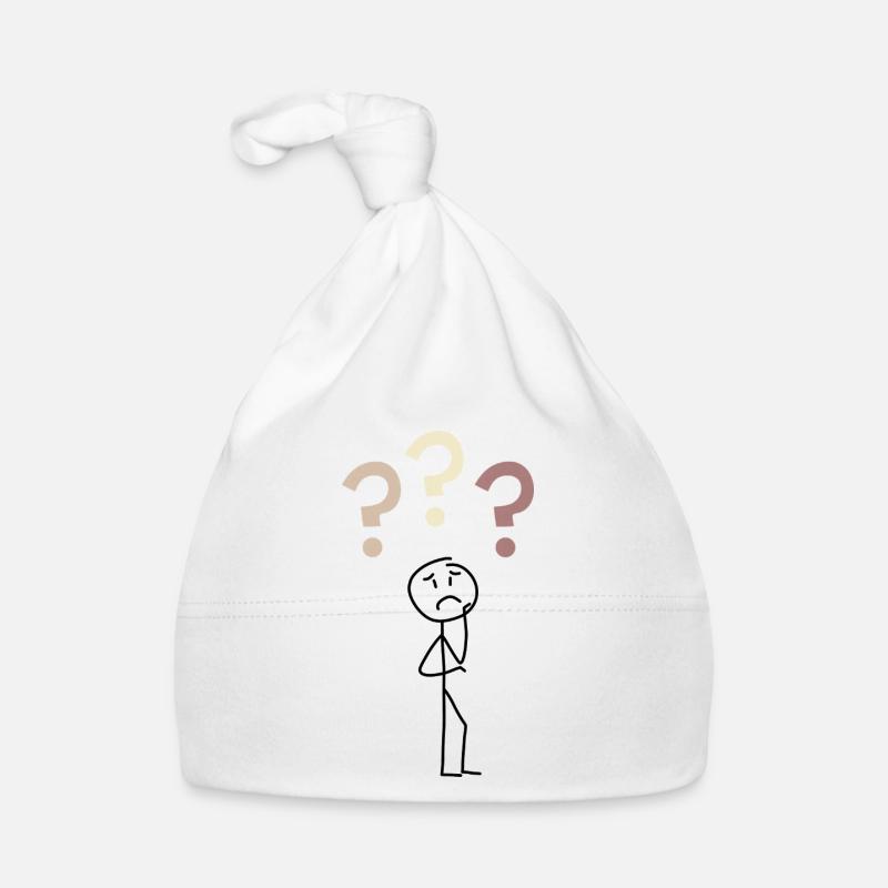 Three Question Marks – Minimal Mystery Design Baby Bio-Mütze