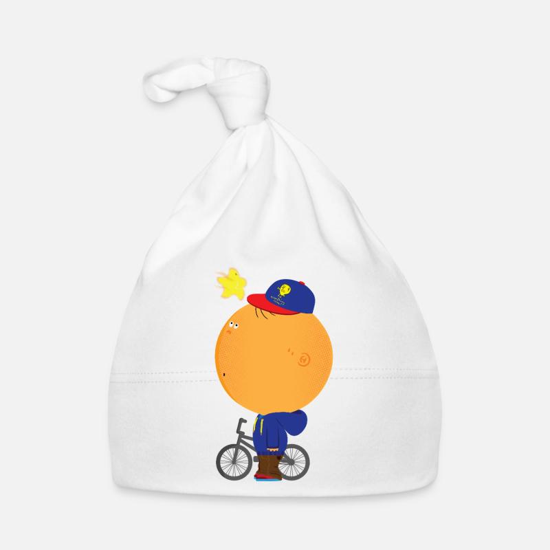 Sweat à capuche cycliste orange ensoleillé Bonnet bio Bébé
