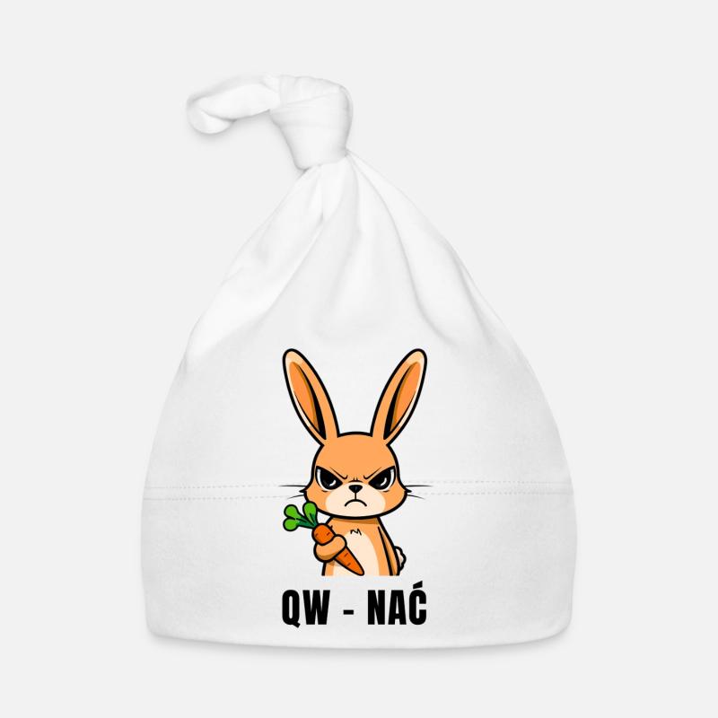 QW NAĆ - Le Lapin qui dit ce que vous pensez Bonnet bio Bébé