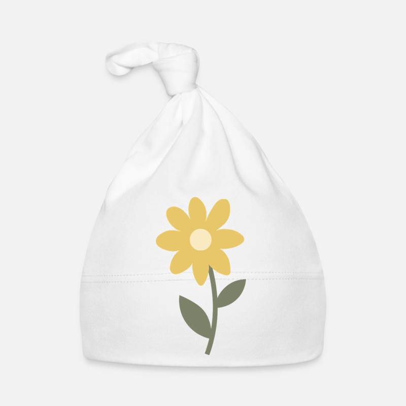Minimales Blumenblütendesign Baby Bio-Mütze