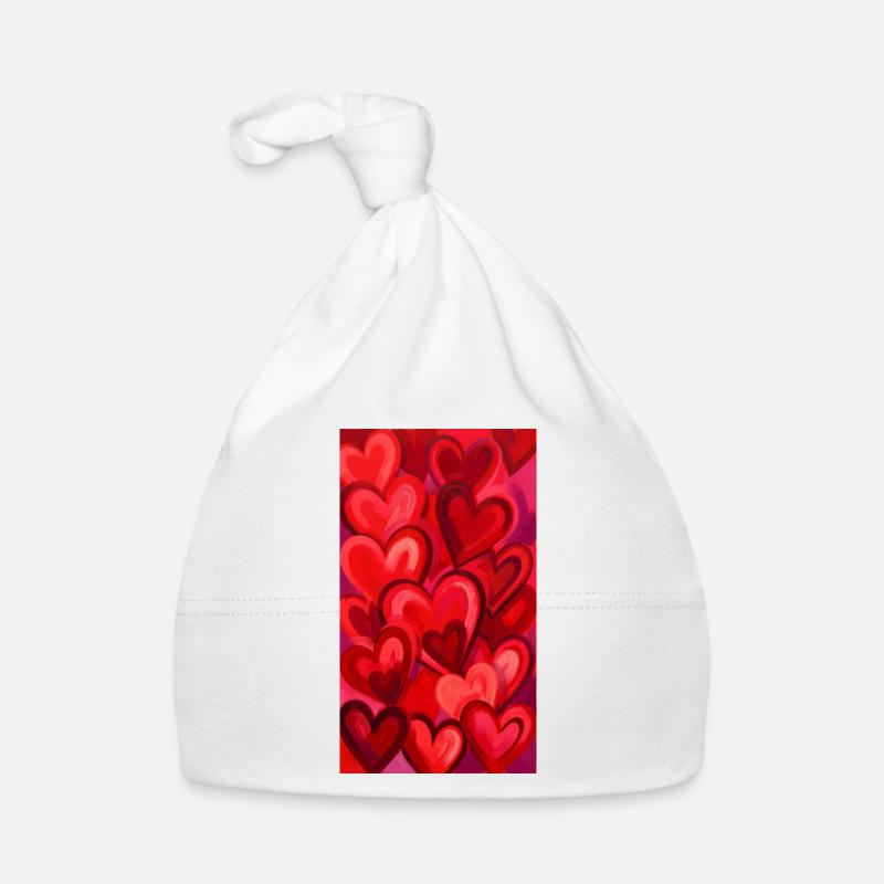 Hearts Pattern Heart Red Hearts Organic Baby Cap