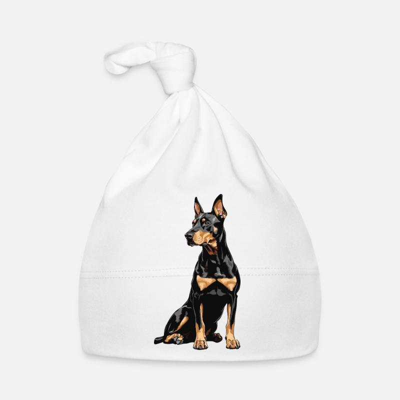 Doberman Portrait Bonnet bio Bébé