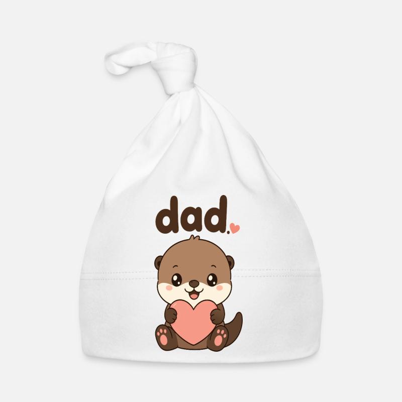 Papa Otter Herz Illustration Baby Bio-Mütze