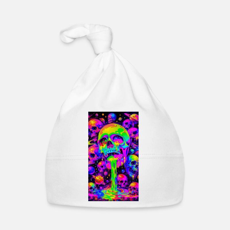 Psychedelische Neon-Skelette Baby Bio-Mütze