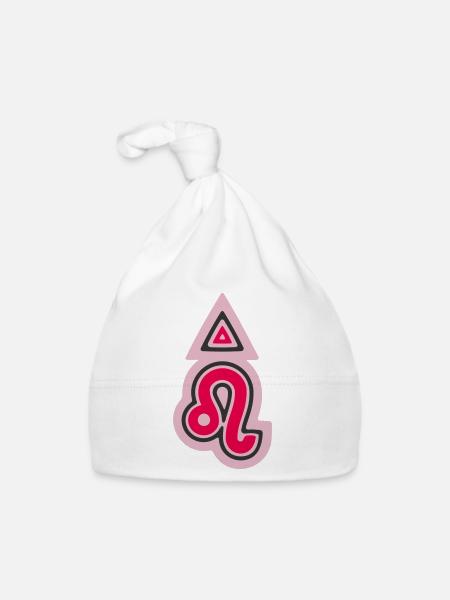 Zodiac Tribal Leo and Fire - Organic Baby Cap - white - Front