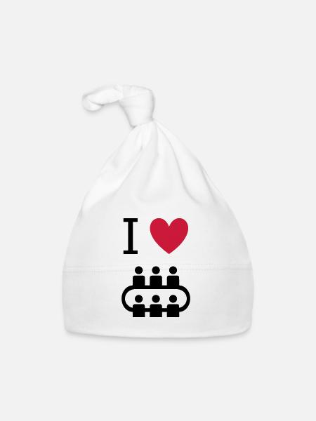 ★ Design colors changeable ★ I love meetings - Organic Baby Cap - white - Front