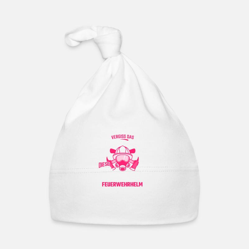 Pompier cadeau pompiers - Bonnet bio Bébé - blanc