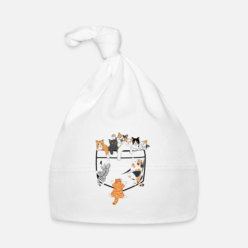 Süße Katzen klettern - originelle Geschenkidee Baby Bio-Mütze
