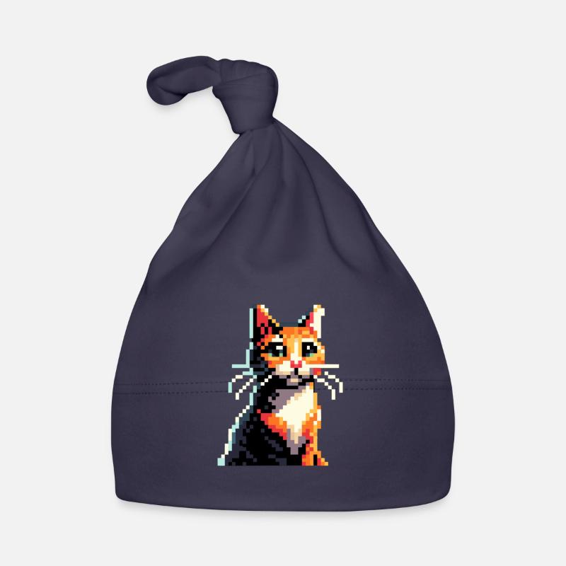 Pixel Cat Organic Baby Cap